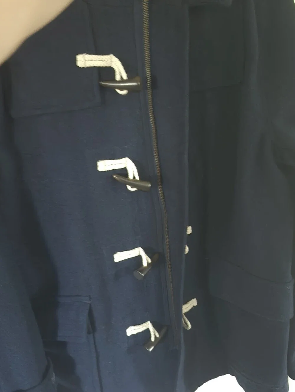 Gap Kids Navy Wool Blend Peacoat With Toggle Button Detail And Hood 13/14 XXL